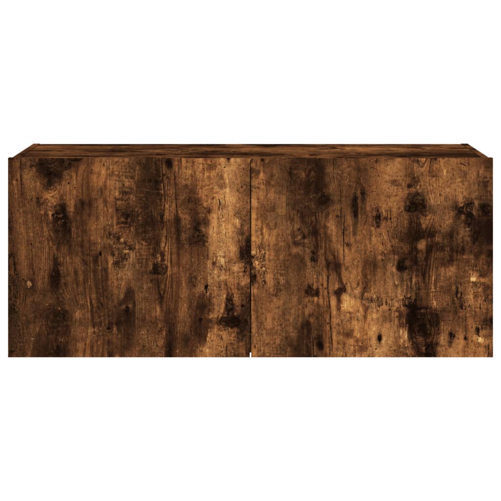 TV-Møbel Røkt EikTV-benk med LED 100x35x41 cm