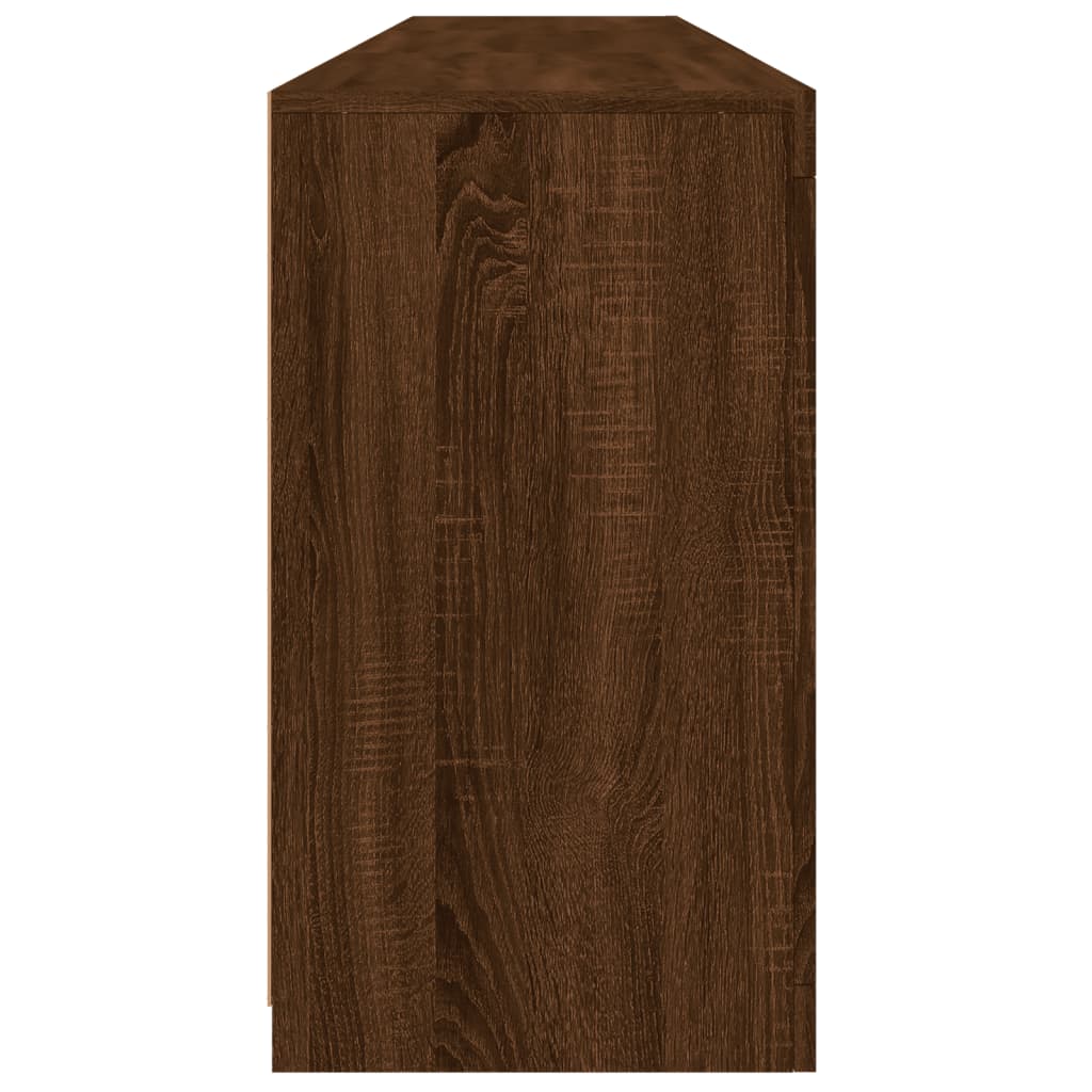 Skjenk Brun Eik med LED-lys 181,5x37x67 cm