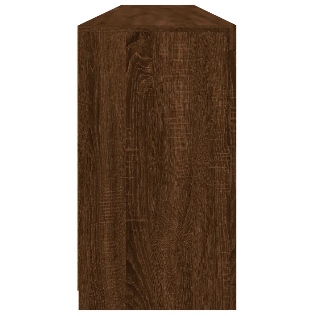 Skjenk Brun Eik med LED-lys 202x37x67 cm