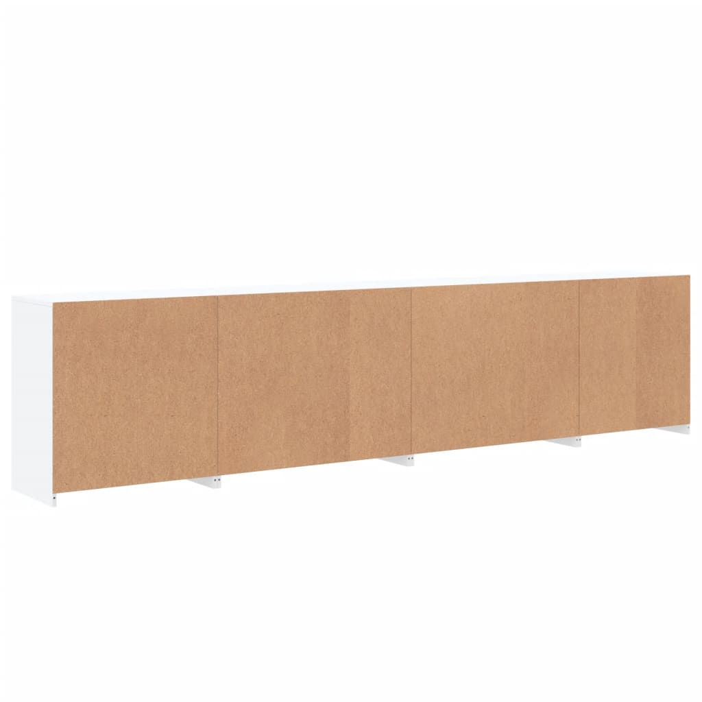 Skjenk Hvit med LED-lys 283x37x67 cm