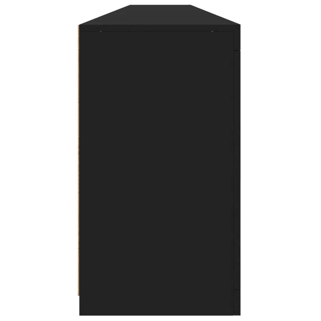 Skjenk Svart med LED-lys 283x37x67 cm