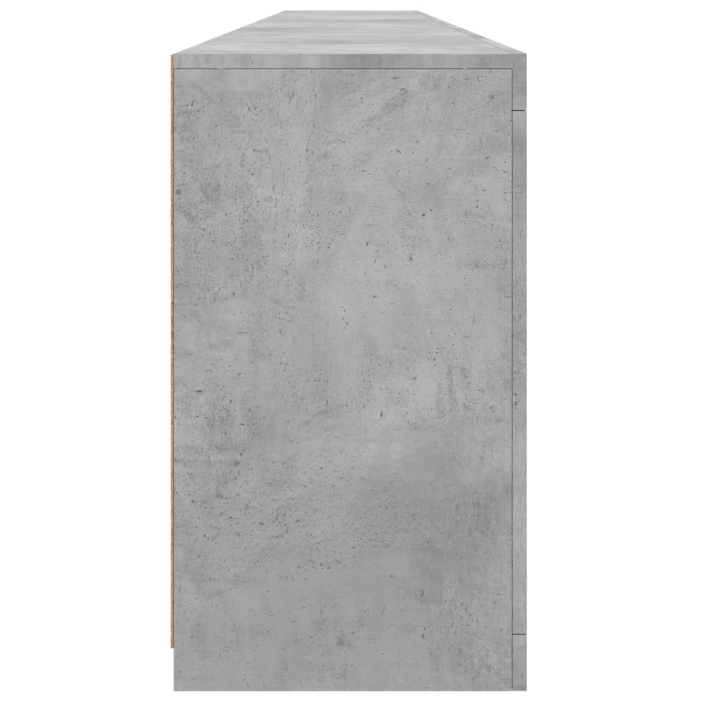 Skjenk Betonggrå med LED-lys 283x37x67 cm