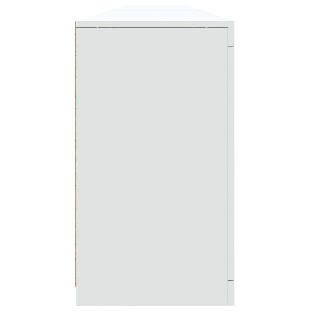 Skjenk Hvit med LED-lys 283x37x67 cm