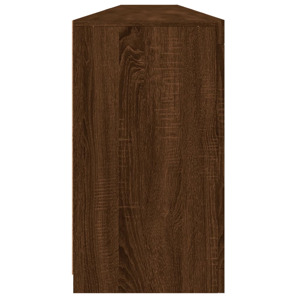 Skjenk Brun Eik med LED-lys 283x37x67 cm