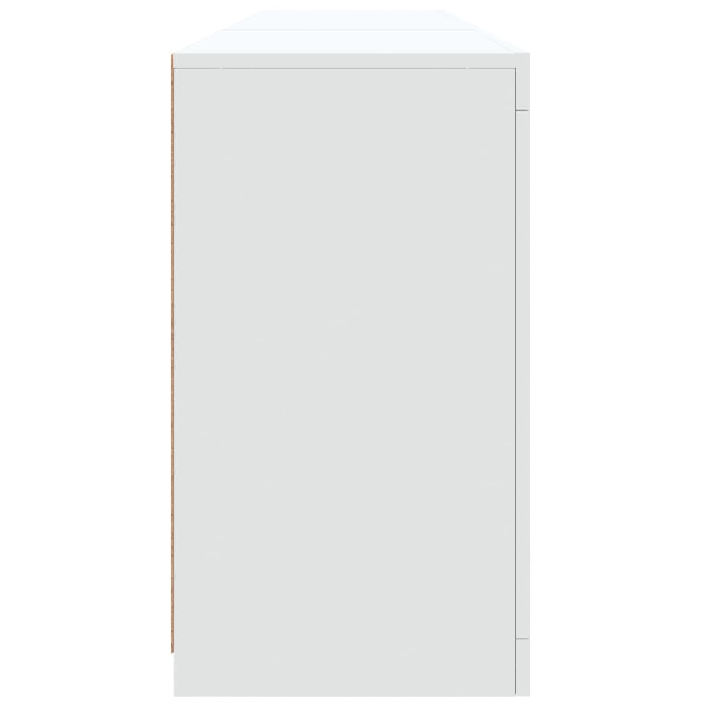 Skjenk Hvit med LED-lys 162x37x67 cm