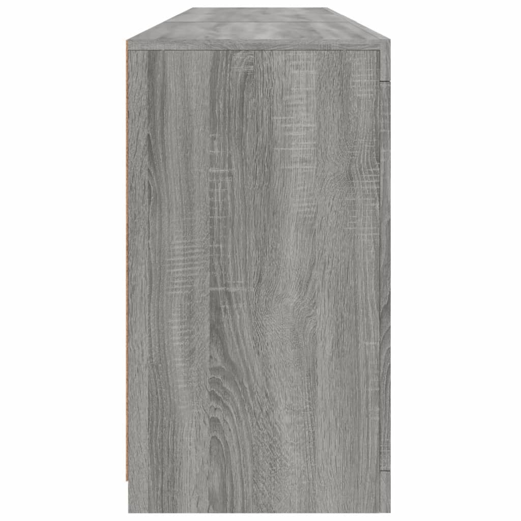 Skjenk Sonoma Grå med LED-lys 181,5x37x67 cm