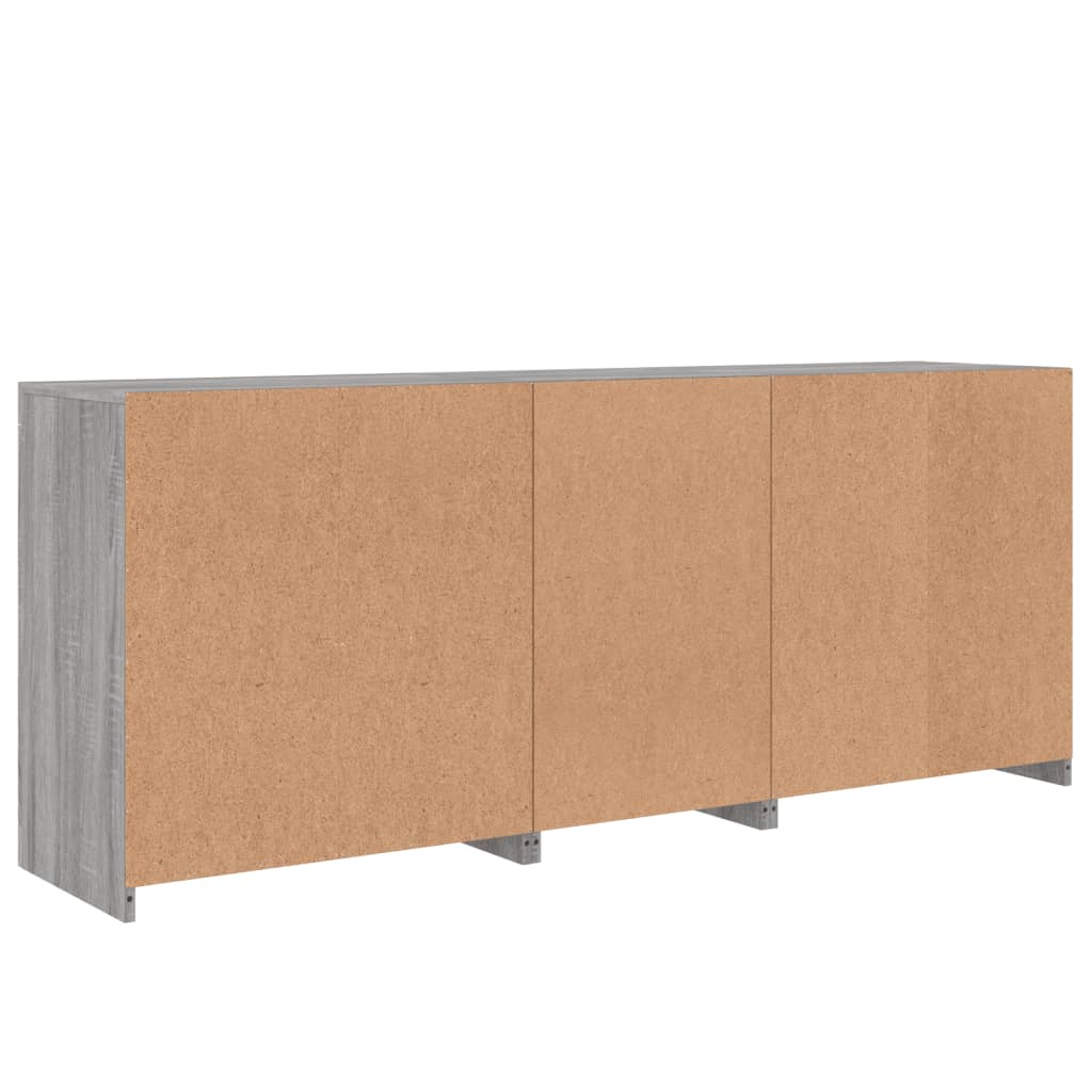 Skjenk Sonoma Grå med LED-lys 181,5x37x67 cm