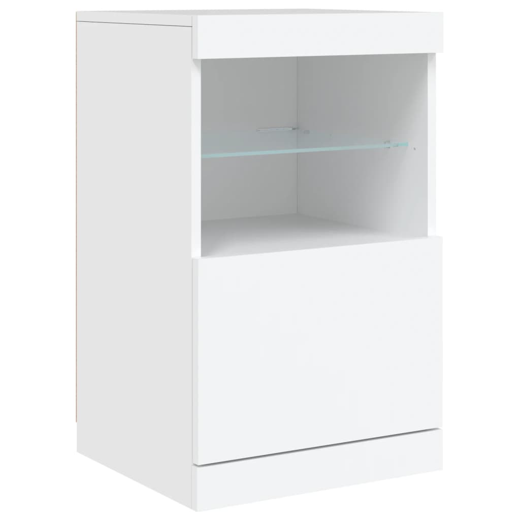 Skjenk Hvit med LED-lys 164x37x67 cm