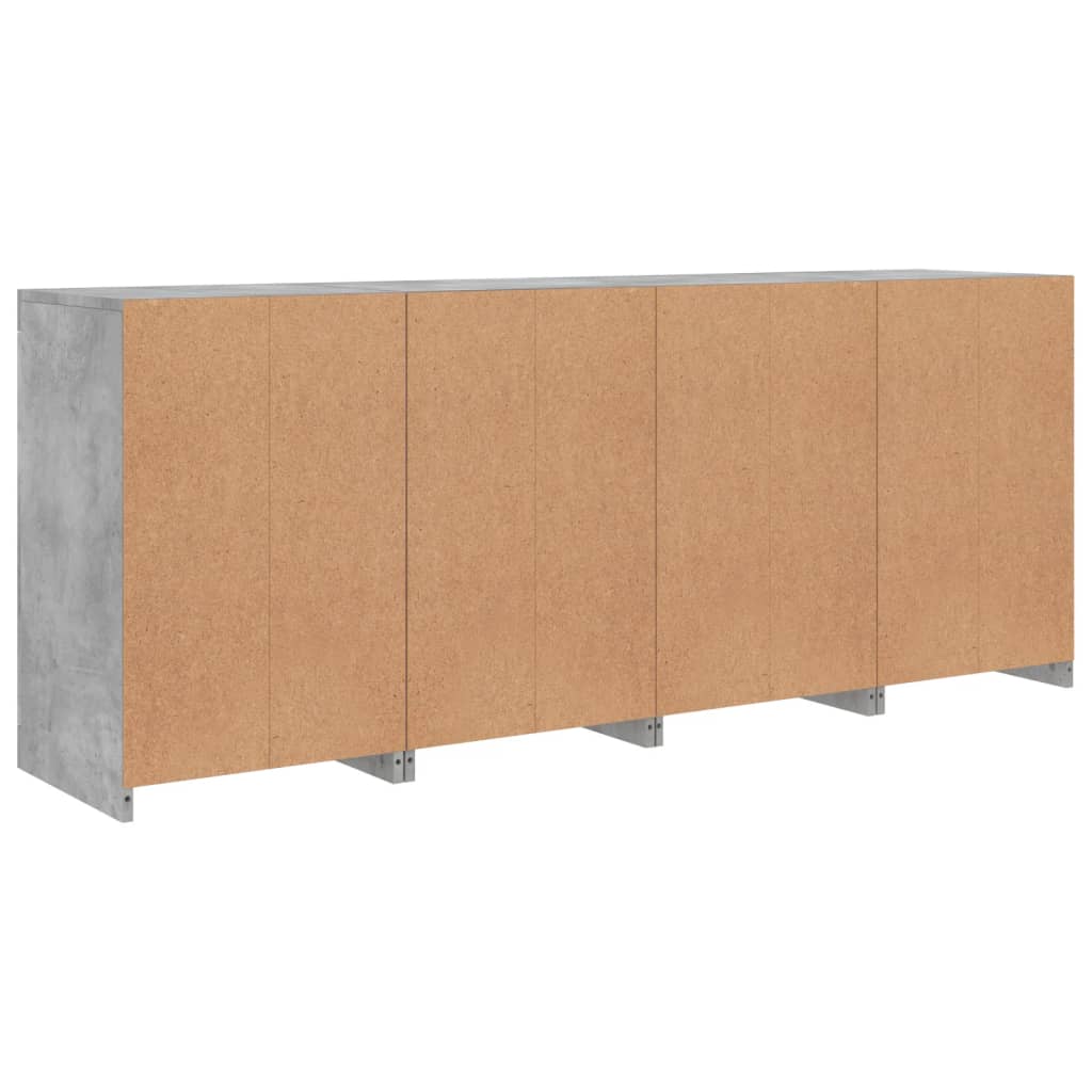 Skjenk Betonggrå med LED-lys 164x37x67 cm