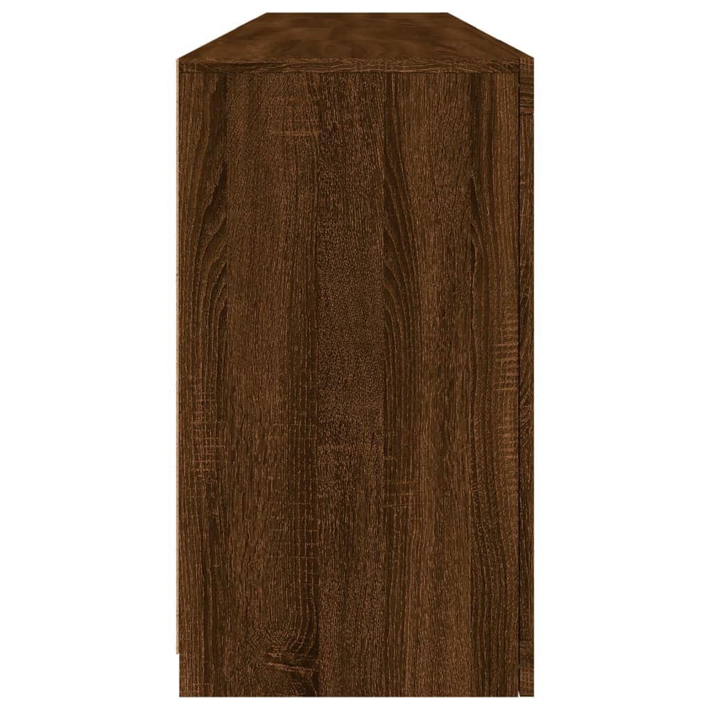 Skjenk Brun Eik med LED-lys 164x37x67 cm