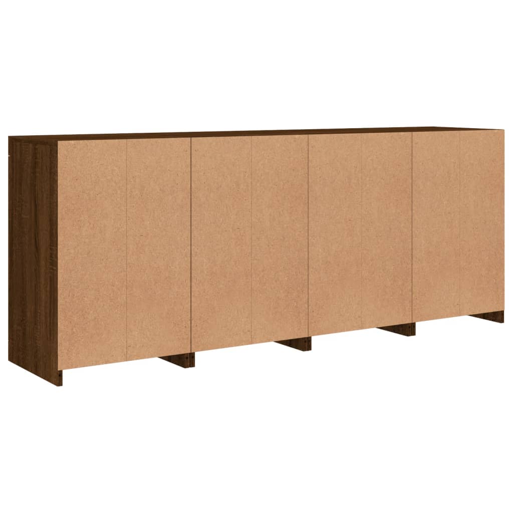 Skjenk Brun Eik med LED-lys 164x37x67 cm