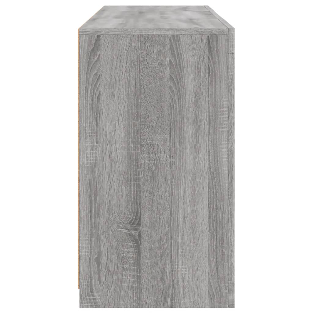 Skjenk Sonoma Grå med LED-lys 123x37x67 cm