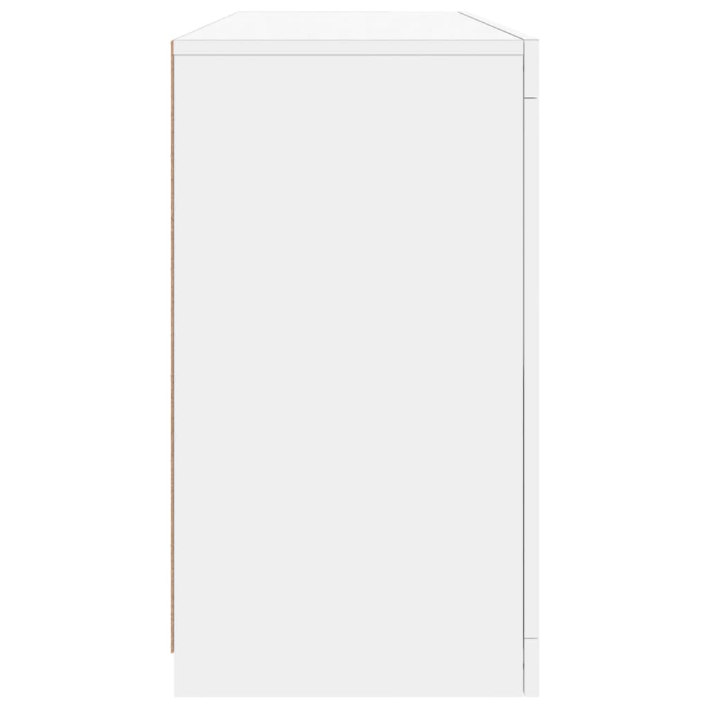 Skjenk Hvit med LED-lys 142,5x37x67 cm