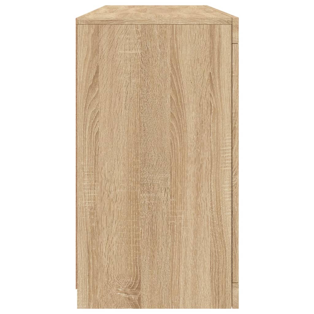 Skjenk Sonoma Eik med LED-lys 142,5x37x67 cm