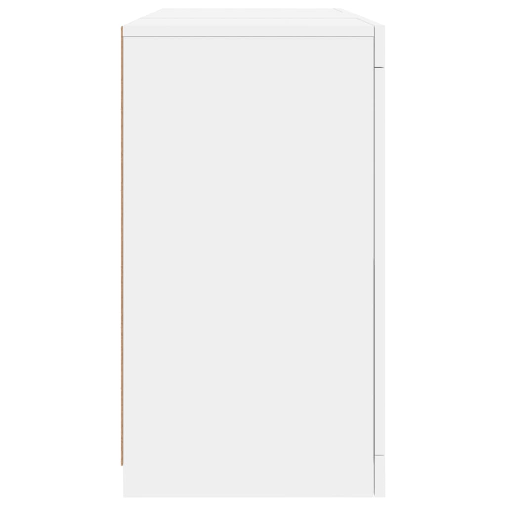 Skjenk Hvit med LED-lys 123x37x67 cm