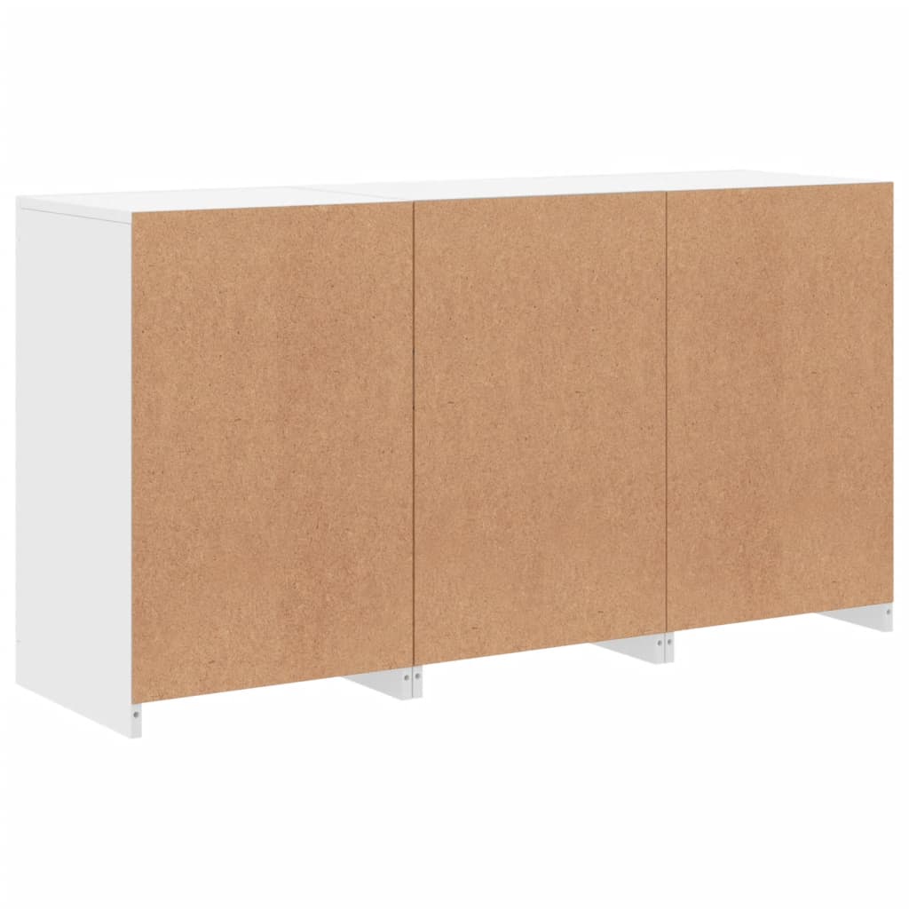 Skjenk Hvit med LED-lys 123x37x67 cm