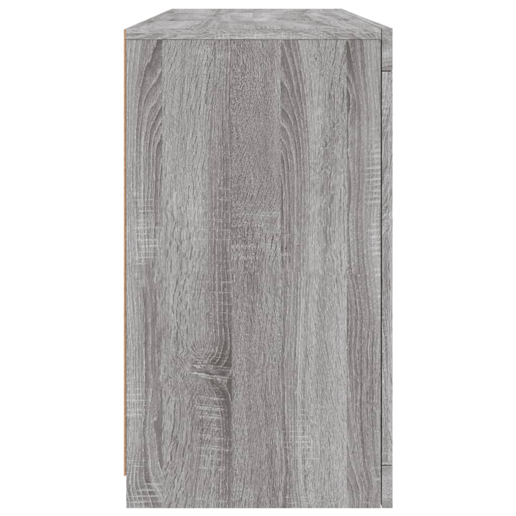 Skjenk Sonoma Grå med LED-lys 142,5x37x67 cm
