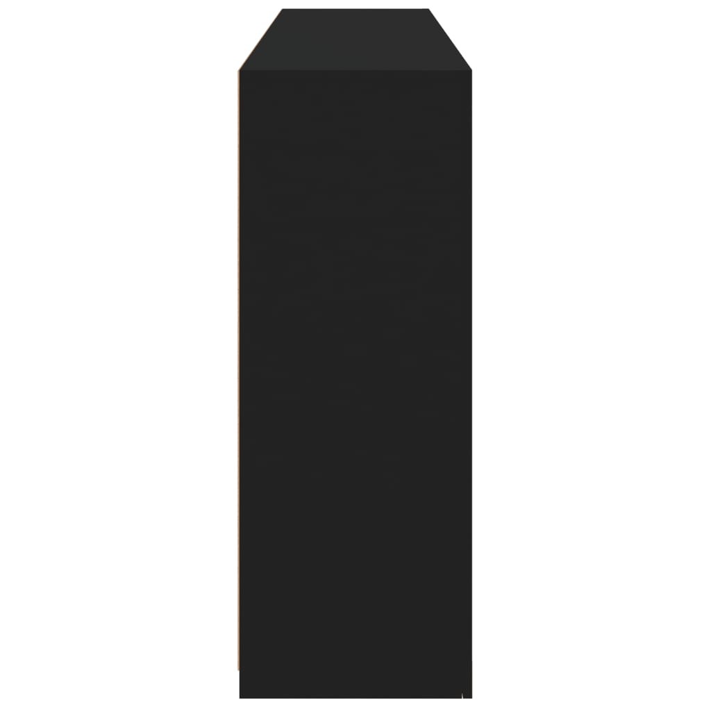 Skjenk Svart med LED-lys 162x37x100 cm