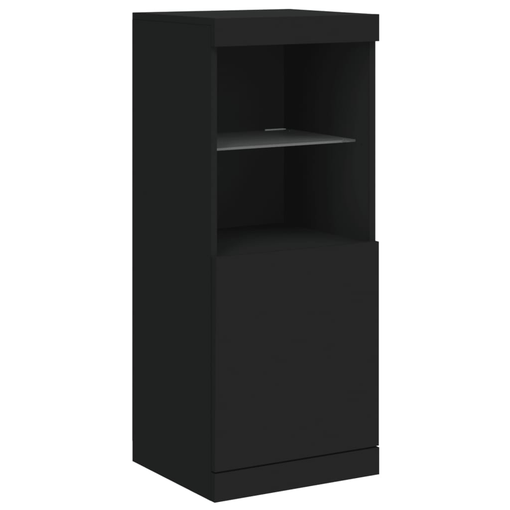 Skjenk Svart med LED-lys 162x37x100 cm