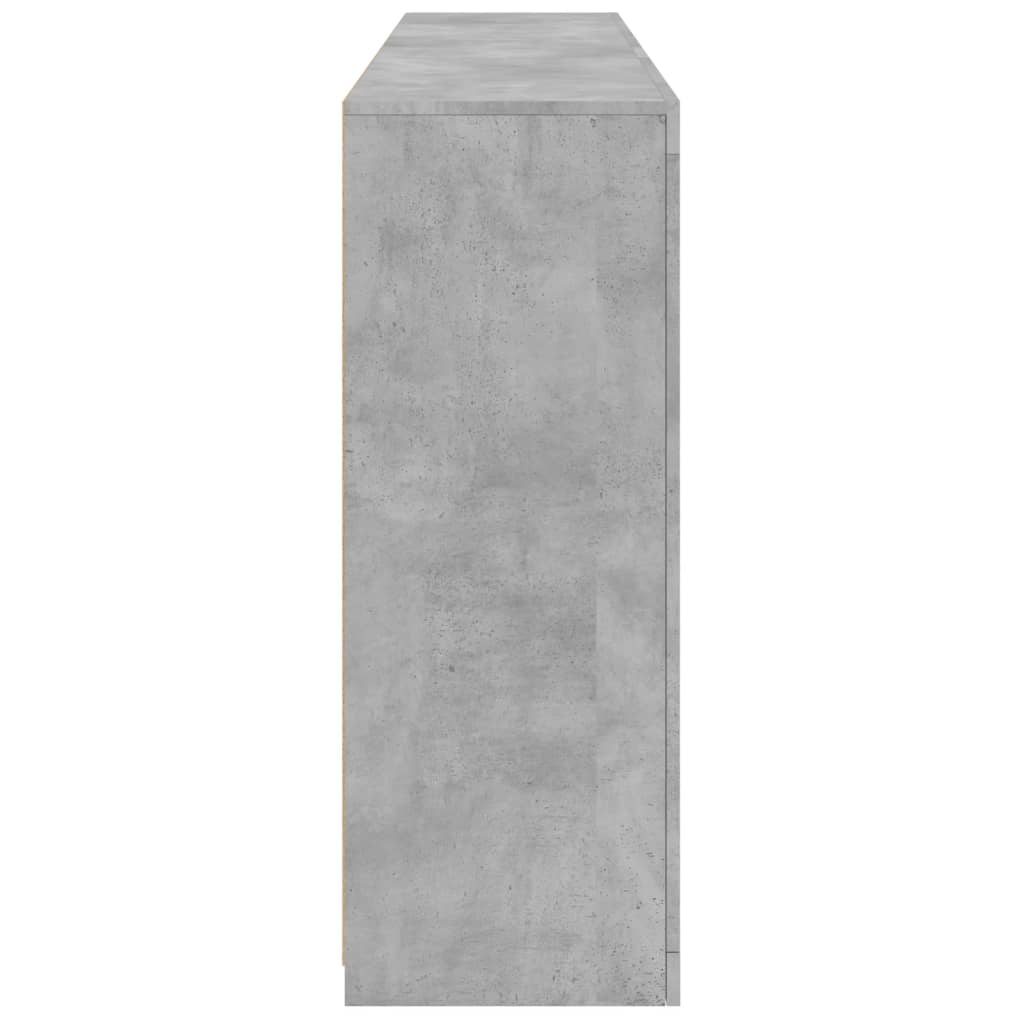 Skjenk Betonggrå med LED-lys 162x37x100 cm