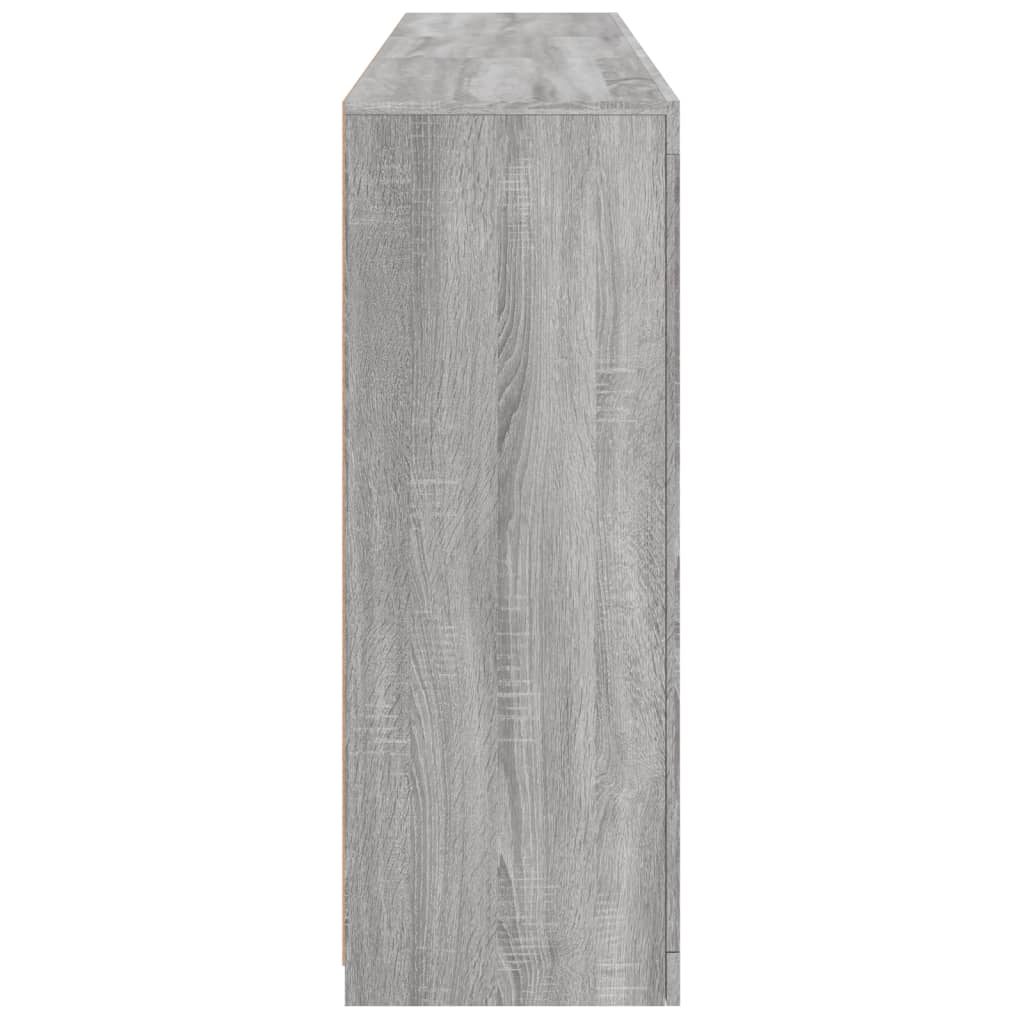 Skjenk Sonoma Grå med LED-lys 162x37x100 cm