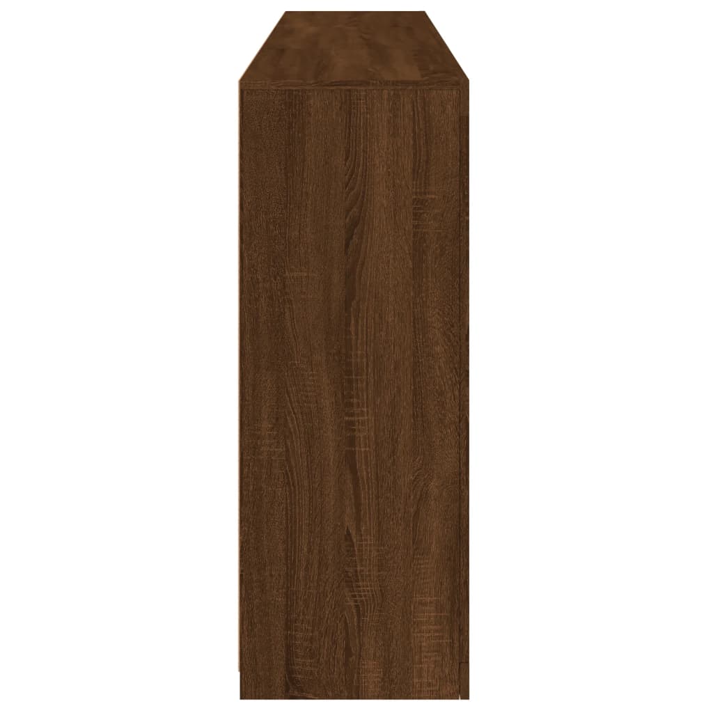 Skjenk Brun Eik med LED-lys 181,5x37x100 cm