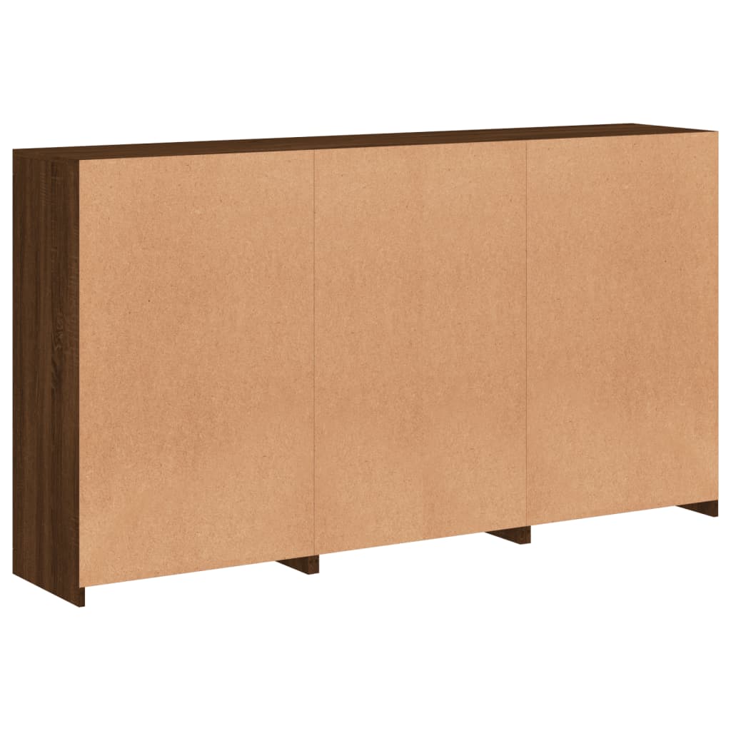 Skjenk Brun Eik med LED-lys 181,5x37x100 cm