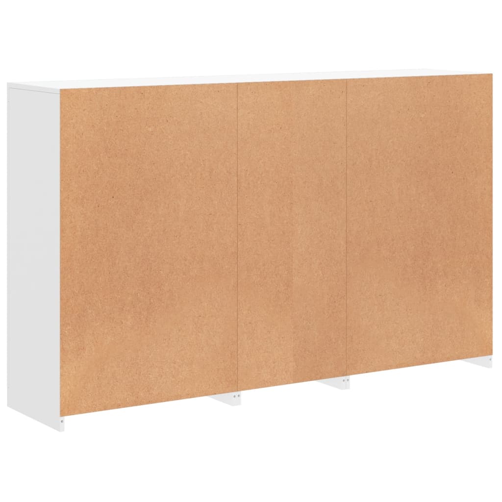 Skjenk Hvit med LED-lys 162x37x100 cm