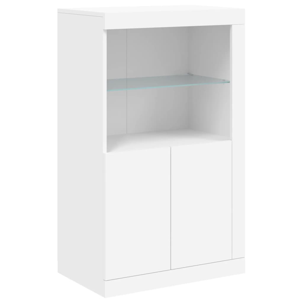 Skjenk Hvit med LED-lys 181,5x37x100 cm