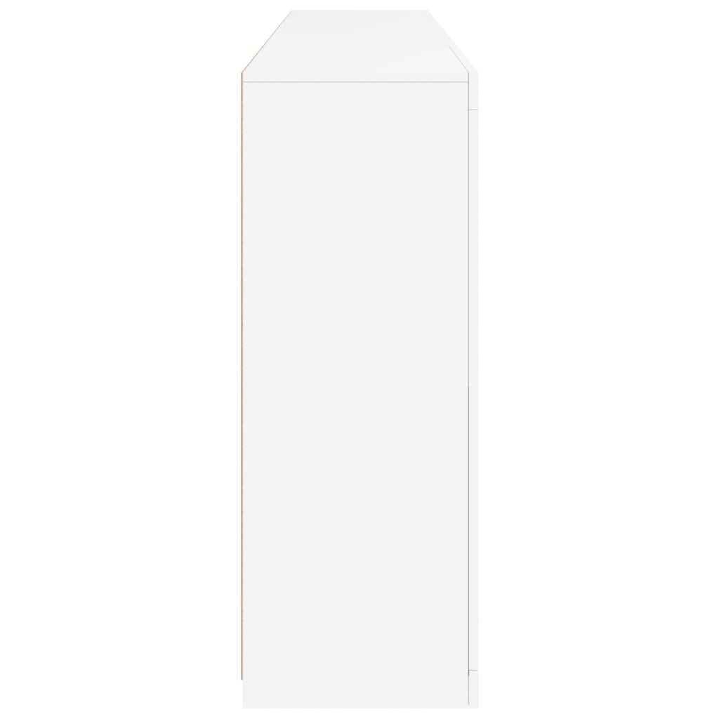 Skjenk Hvit med LED-lys 202x37x100 cm