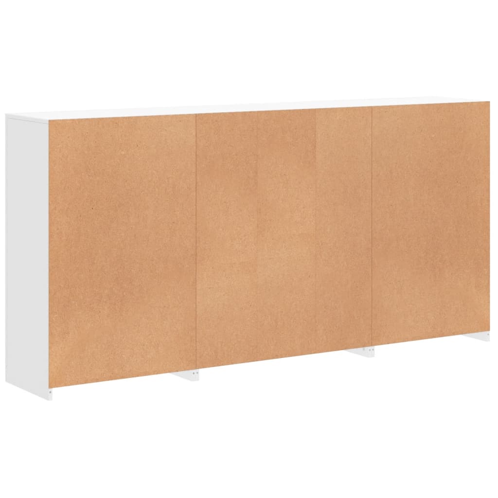 Skjenk Hvit med LED-lys 202x37x100 cm