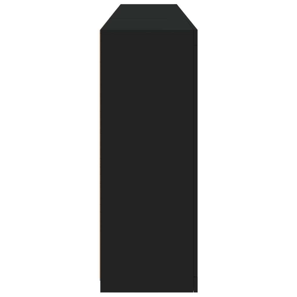 Skjenk Svart med LED-lys 202x37x100 cm