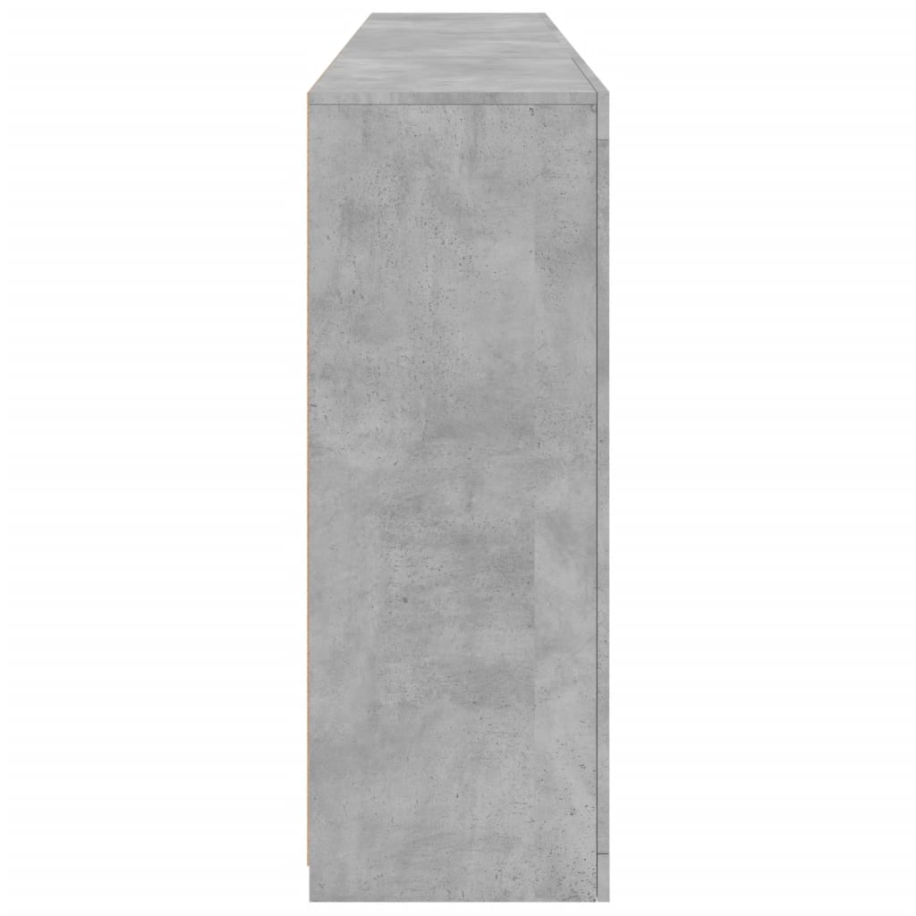 Skjenk Betonggrå med LED-lys 202x37x100 cm