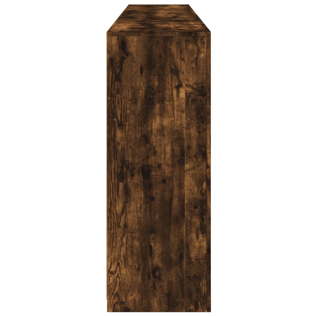 Skjenk Røkt Eik med LED-lys 202x37x100 cm