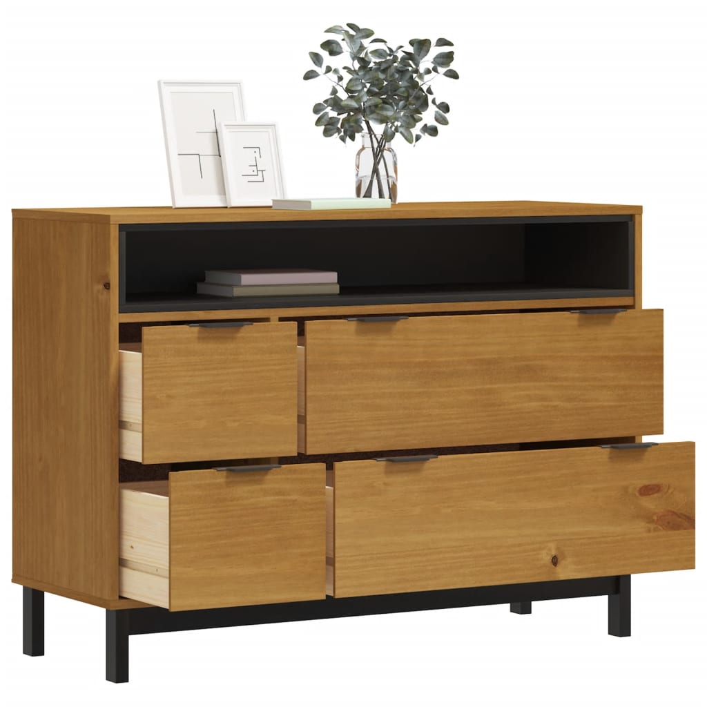 Kommode Tre heltre furu FLAM 110x40x80 cm