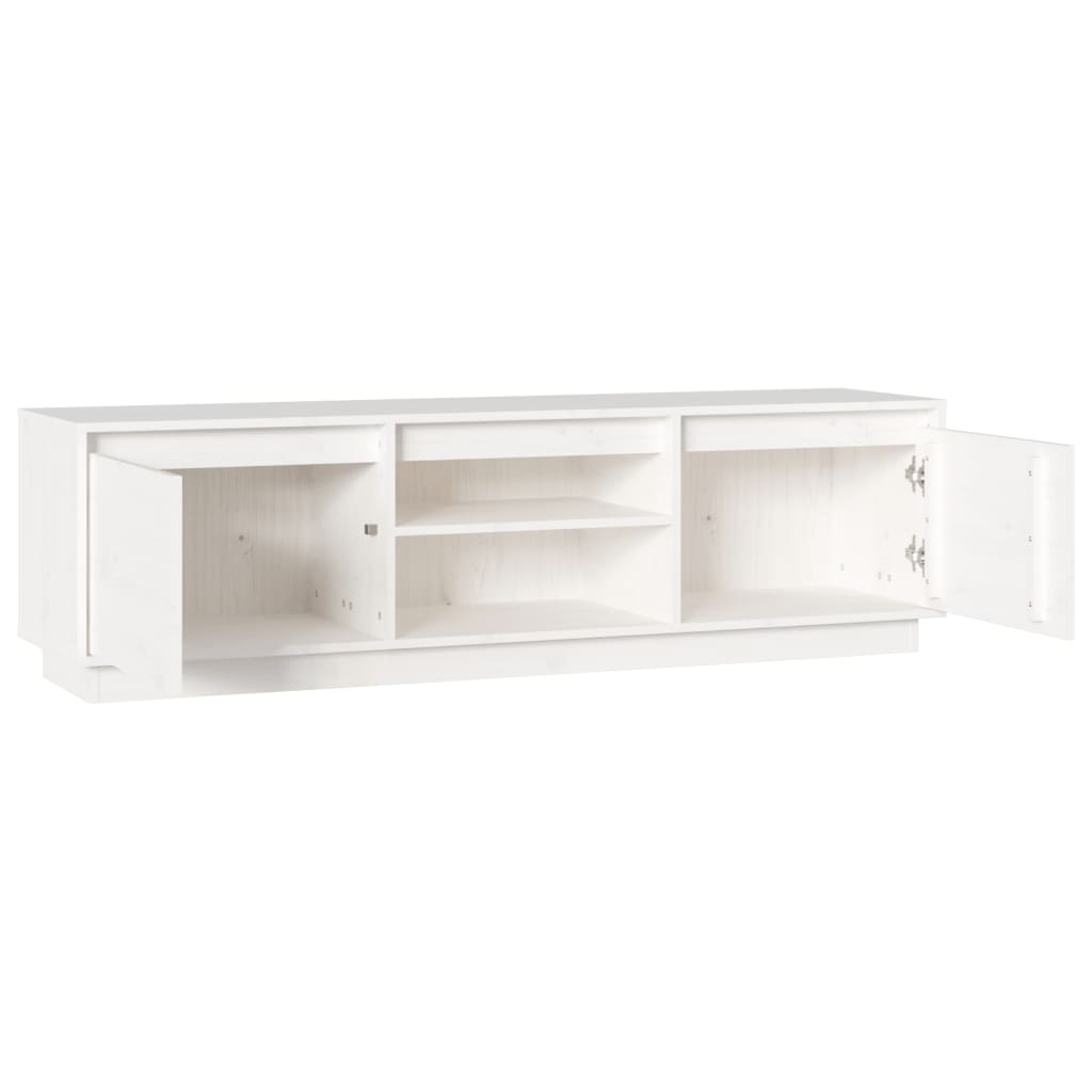 TV-Møbel Hvit TV-benk 140x35x40 cm heltre furu