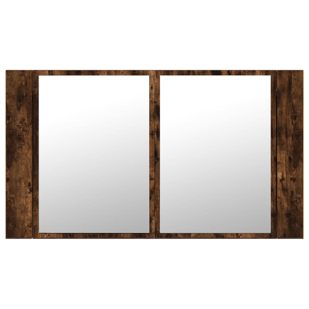 Baderomsspeil LED Skap Røkt Eik 80x12x45 cm akryl
