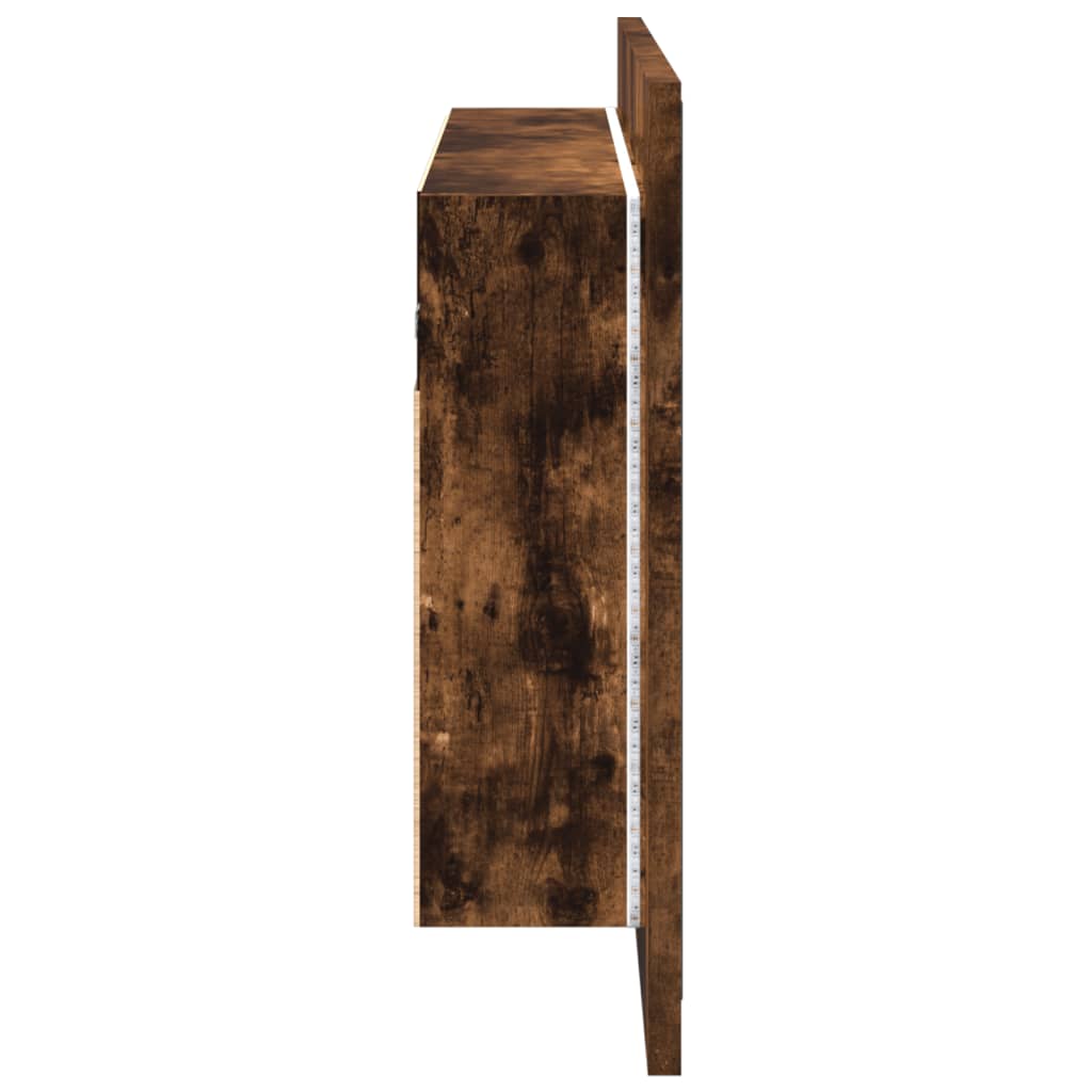 Baderomsspeil LED Skap Røkt Eik 80x12x45 cm akryl