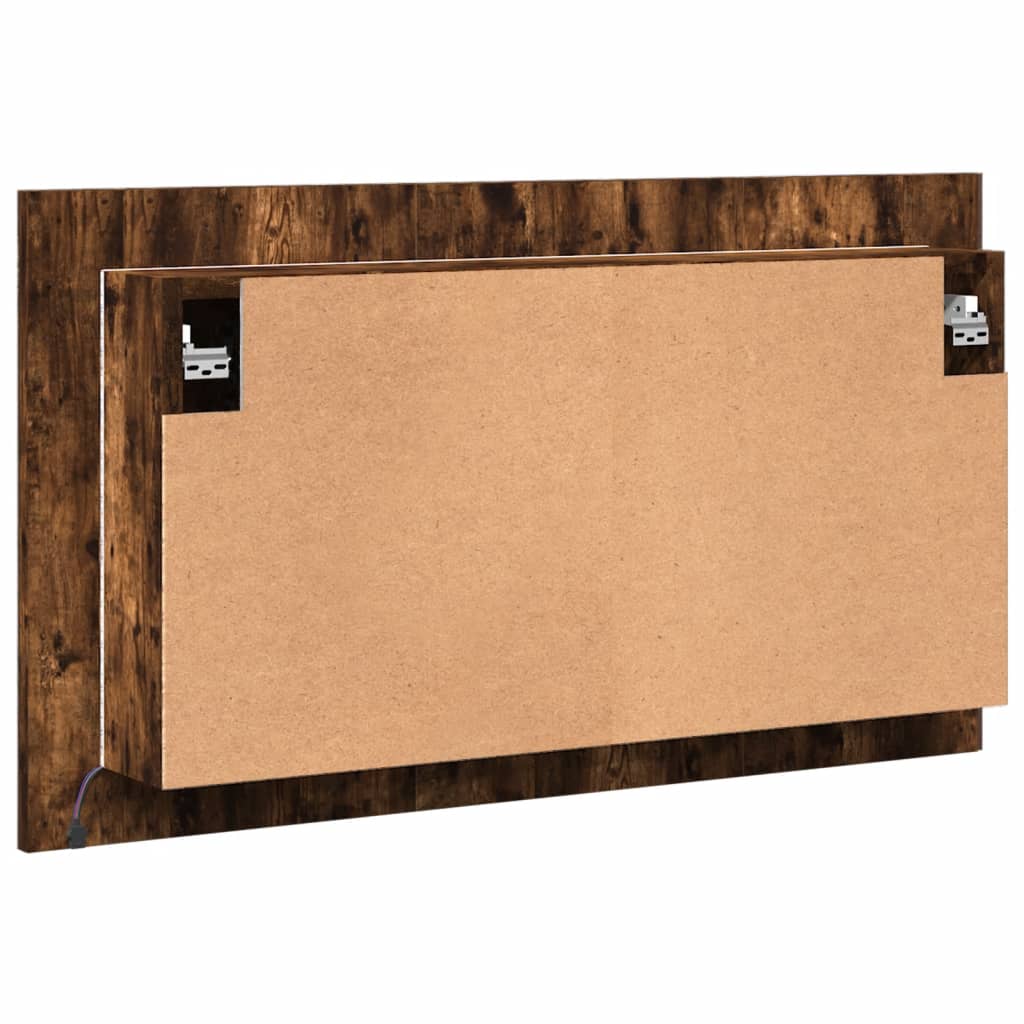 Baderomsspeil LED Skap Røkt Eik 80x12x45 cm akryl