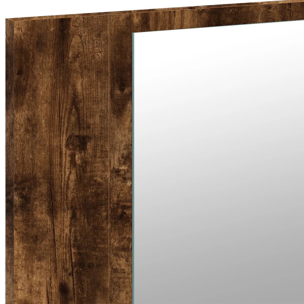 Baderomsspeil LED Skap Røkt Eik 80x12x45 cm akryl