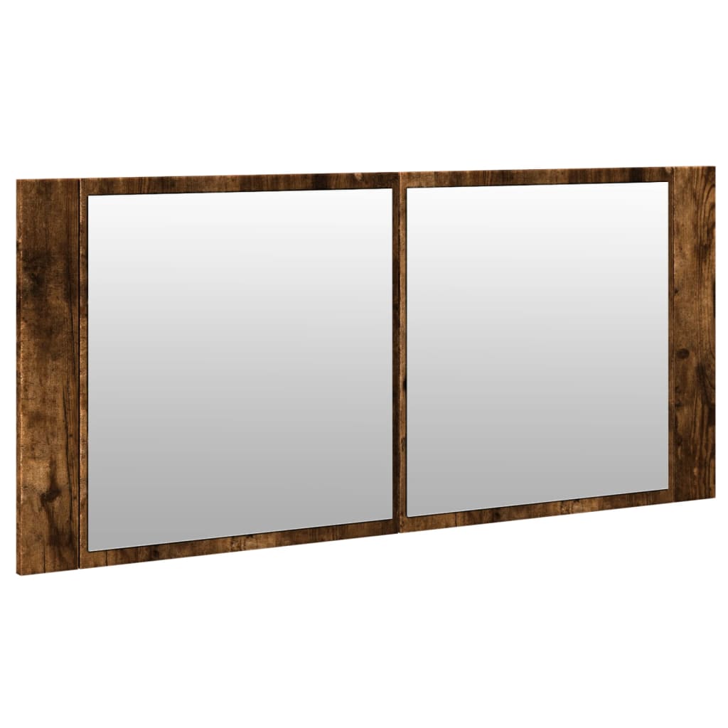 Baderomsspeil LED Speilskap til baderom Røkt Eik 100x12x45 cm