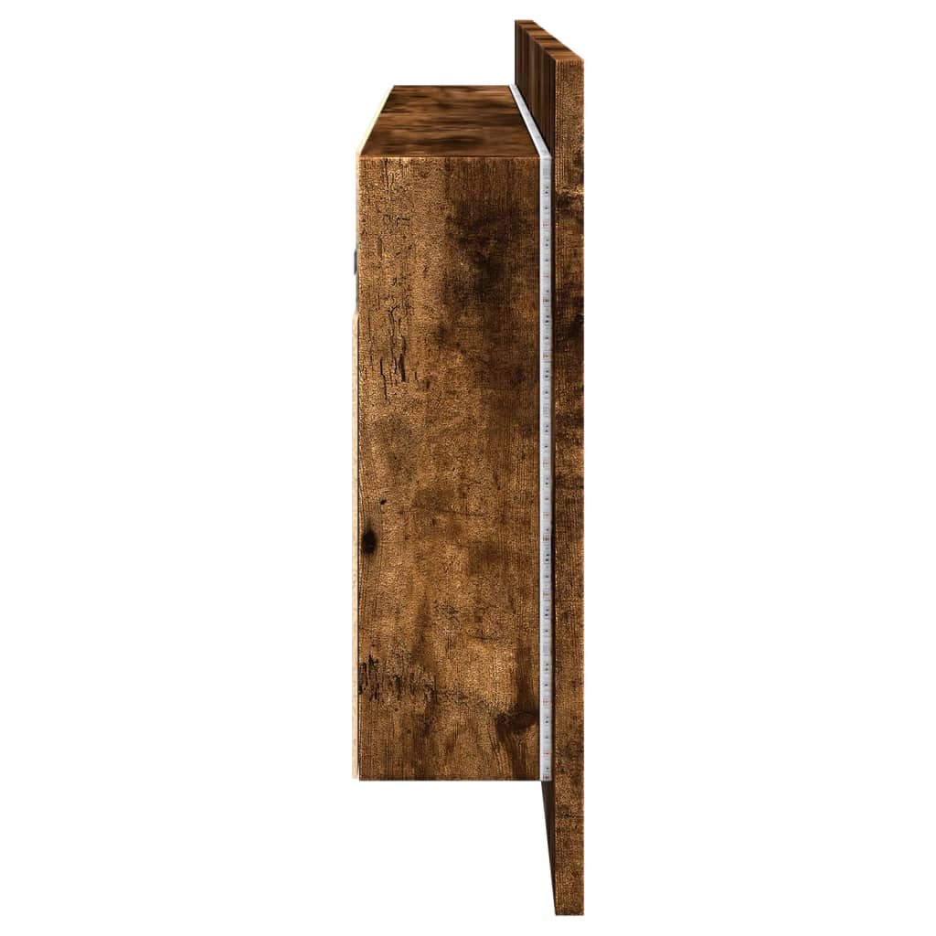 Baderomsspeil LED Speilskap til baderom Røkt Eik 100x12x45 cm