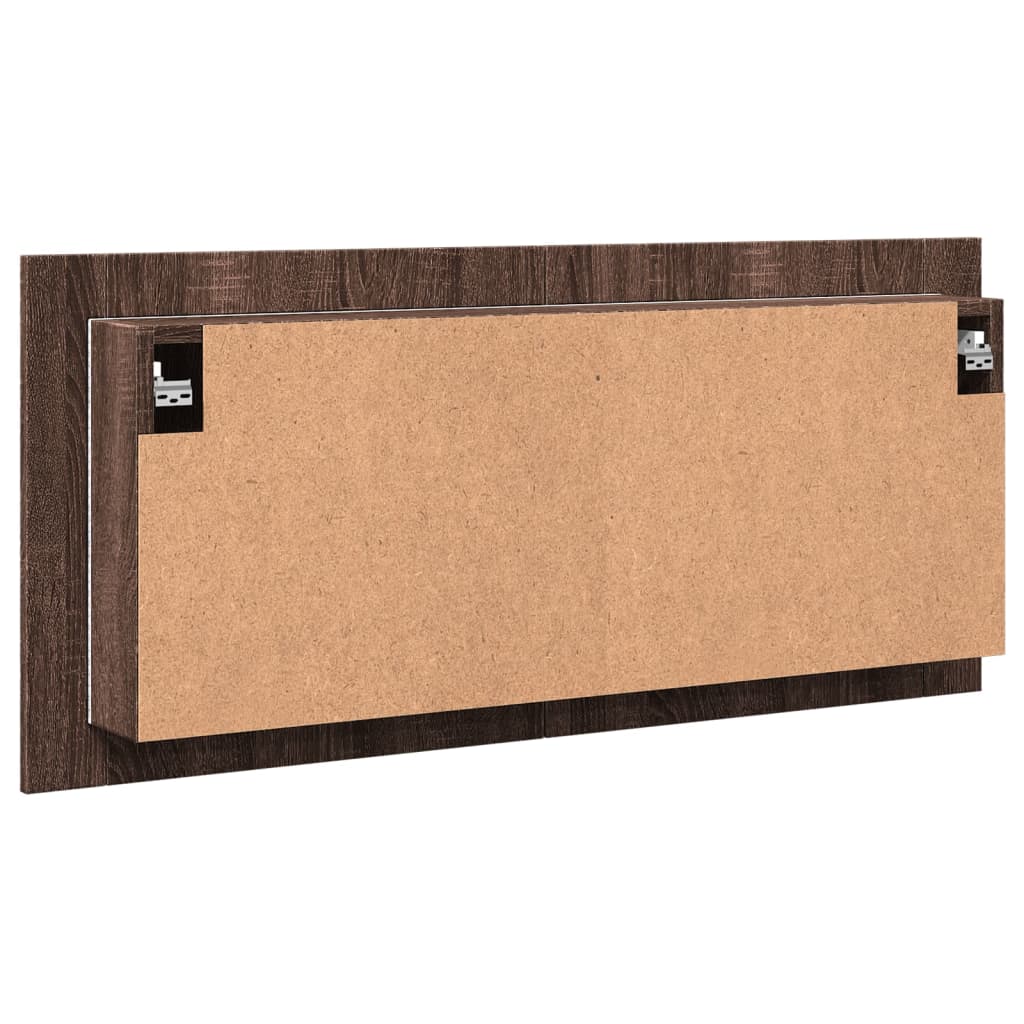 Baderomsspeil LED Speilskap for baderom Brun Eik 100x12x45 cm