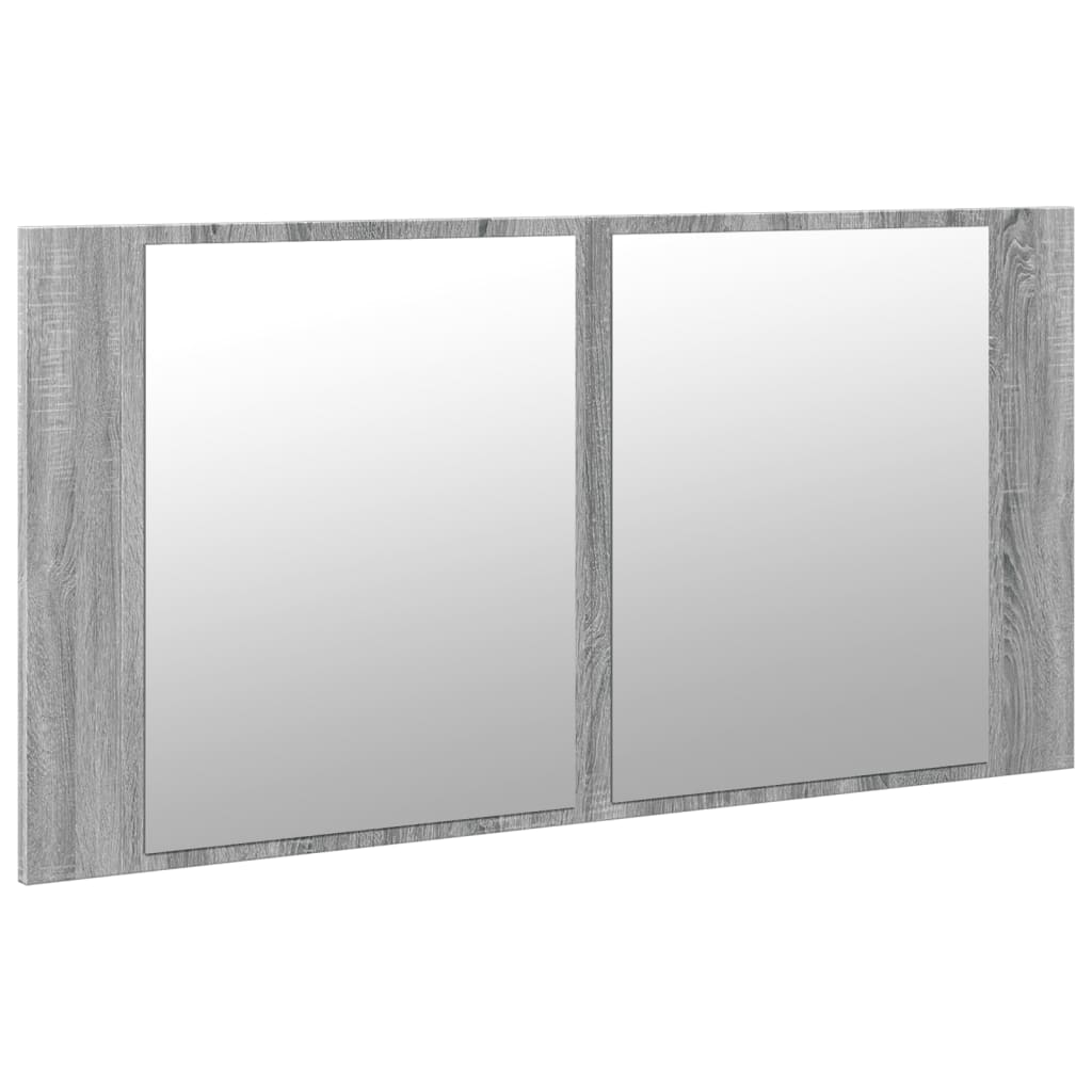 Baderomsspeil LED Skap Sonoma Grå 90x12x45 cm akryl