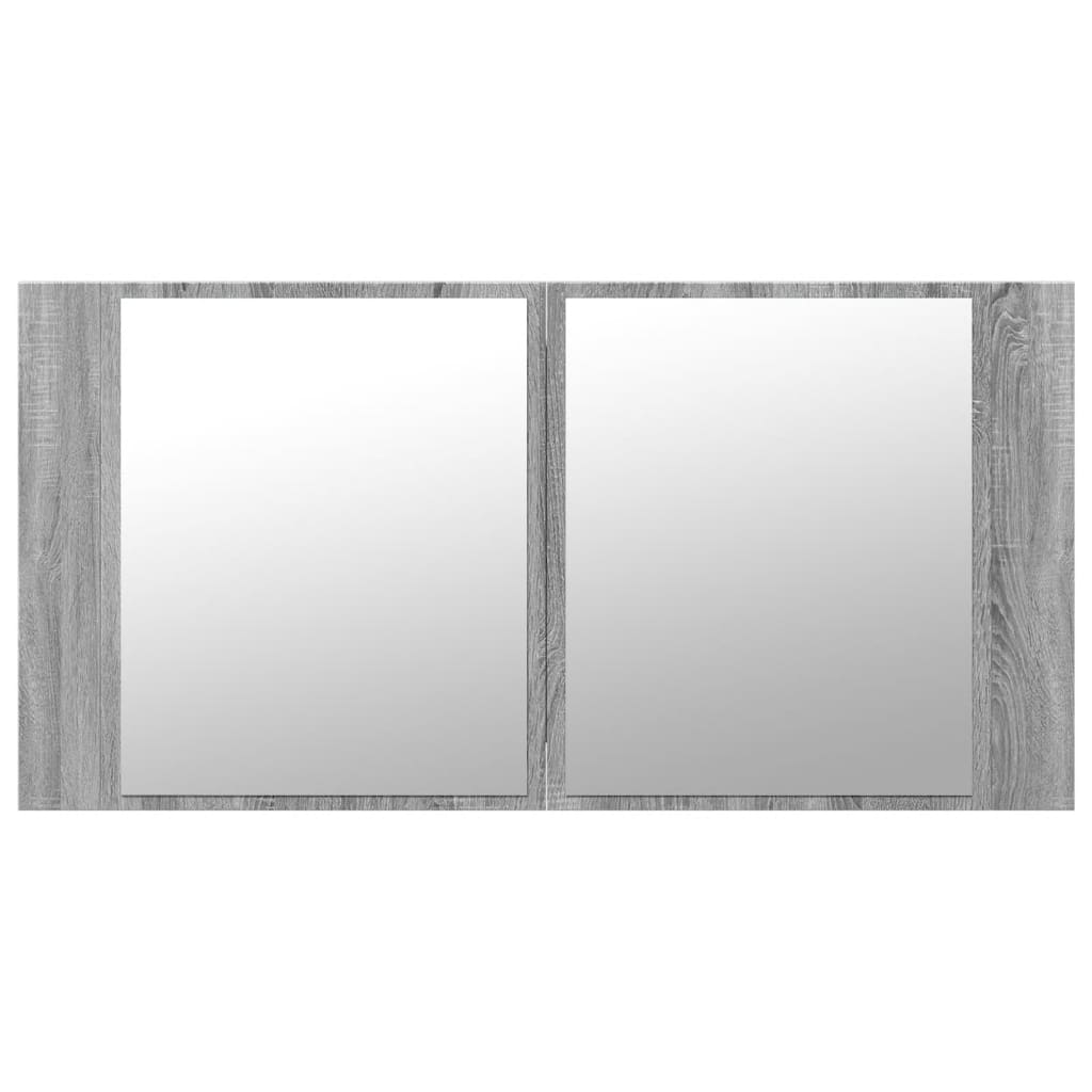 Baderomsspeil LED Skap Sonoma Grå 90x12x45 cm akryl