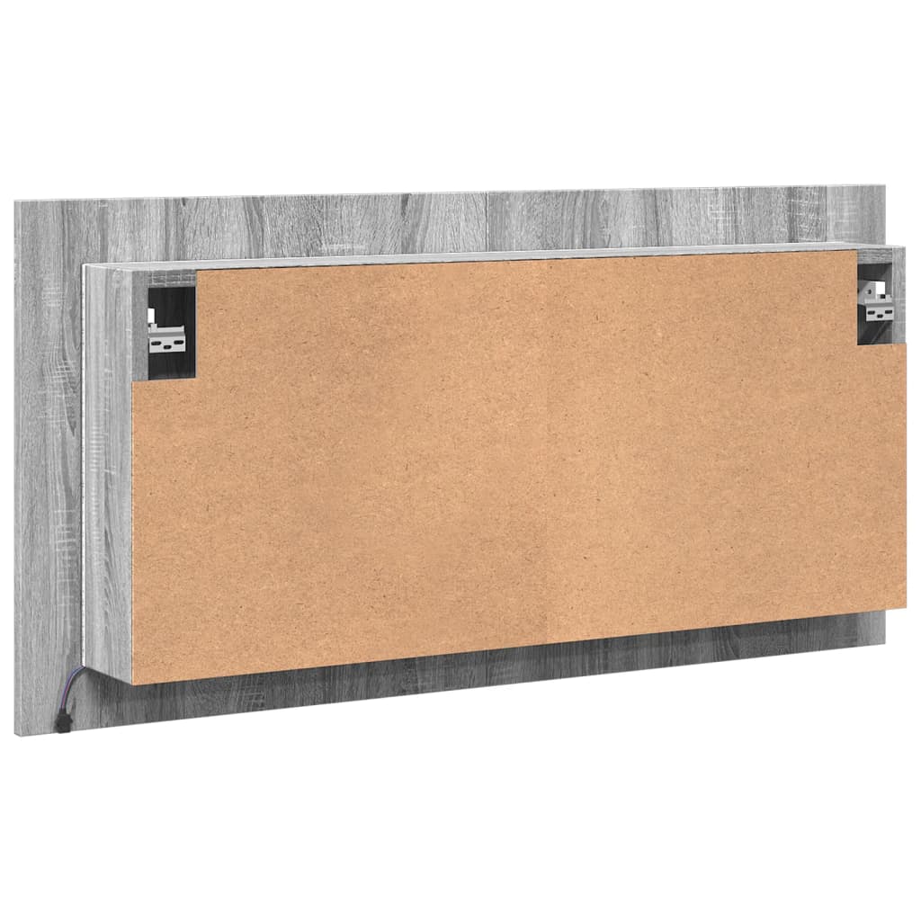 Baderomsspeil LED Skap Sonoma Grå 90x12x45 cm akryl