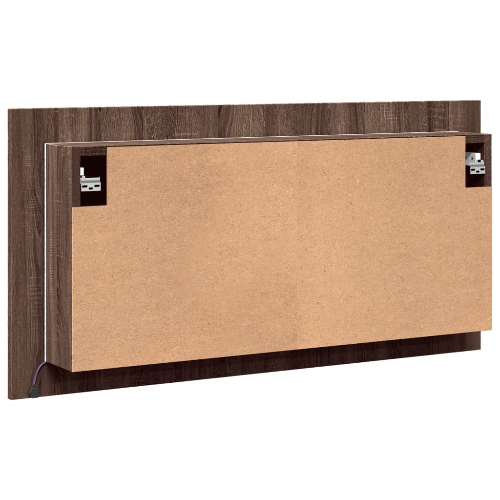 Baderomsspeil LED Skap Brun Eik 90x12x45 cm akryl