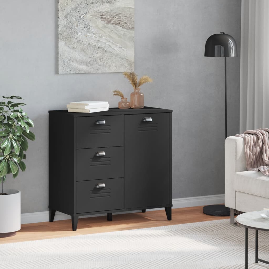 Skjenk Svart VIKEN 80x40x80 cm