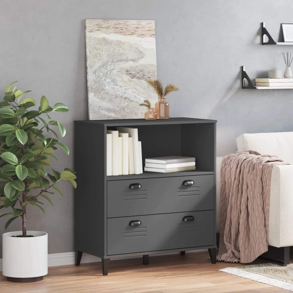 Bokhylle Grå VIKEN antrasitt 80x40x90 cm