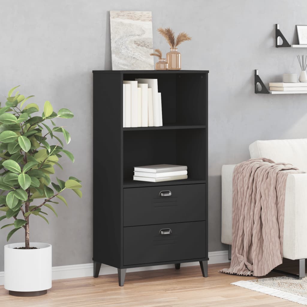 Bokhylle Svart VIKEN 60x35x123 cm